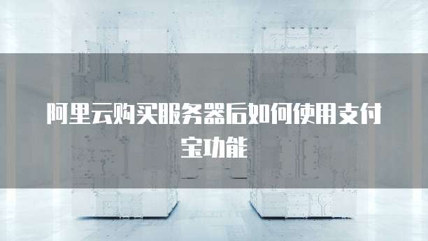 阿里云购买服务器后如何使用支付宝功能