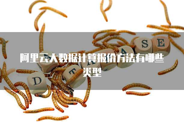 阿里云大数据计算报价方法有哪些类型