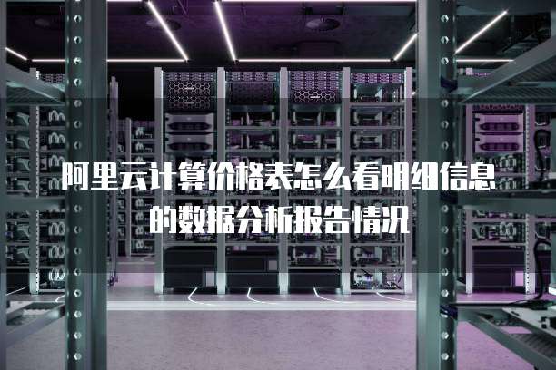 阿里云计算价格表怎么看明细信息的数据分析报告情况