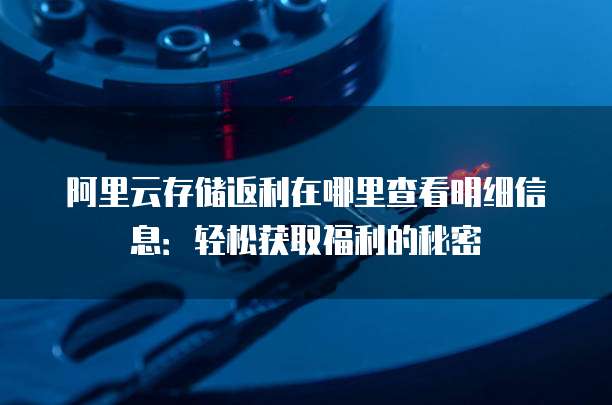阿里云存储返利在哪里查看明细信息:轻松获取福利的秘密