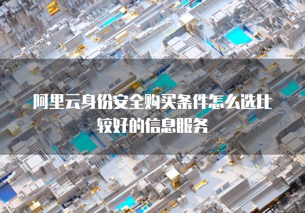 阿里云身份安全购买条件怎么选比较好的信息服务