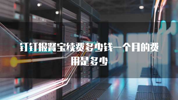 钉钉报餐宝续费多少钱一个月的费用是多少