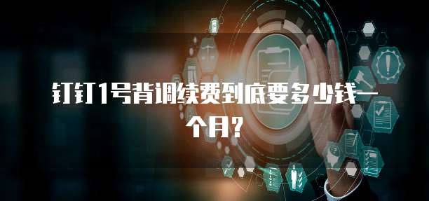 钉钉1号背调续费到底要多少钱一个月？