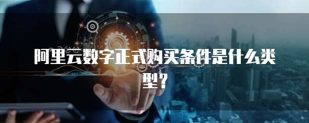 阿里云数字正式购买条件是什么类型?