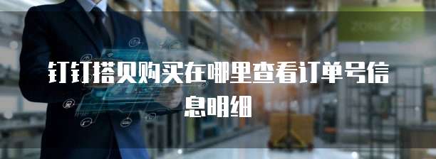钉钉搭贝购买在哪里查看订单号信息明细