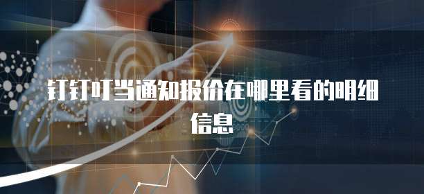 钉钉叮当通知报价在哪里看的明细信息