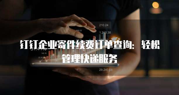 钉钉企业寄件续费订单查询：轻松管理快递服务