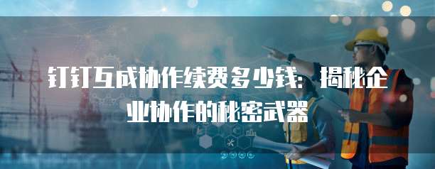 钉钉互成协作续费多少钱:揭秘企业协作的秘密武器