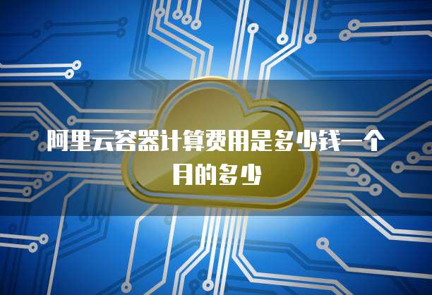 阿里云容器计算费用是多少钱一个月的多少