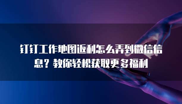 钉钉工作地图返利怎么弄到微信信息?教你轻松获取更多福利