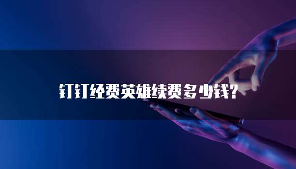 钉钉经费英雄续费多少钱？
