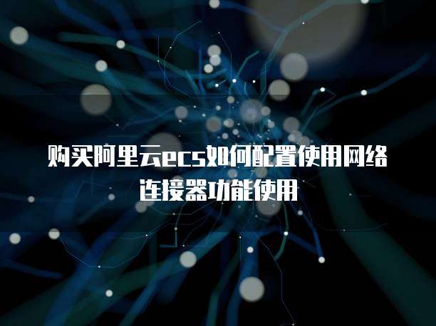 购买阿里云ecs如何配置使用网络连接器功能使用
