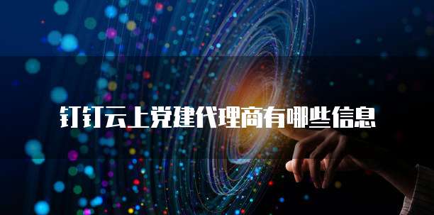 钉钉云上党建代理商有哪些信息