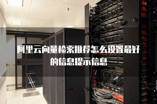 阿里云向量检索推荐怎么设置最好的信息提示信息