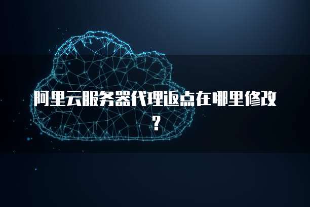 阿里云服务器代理返点在哪里修改?