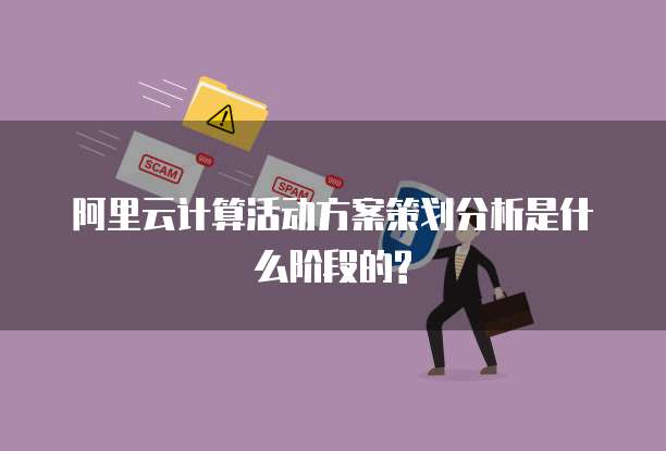 阿里云计算活动方案策划分析是什么阶段的?