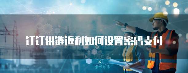 钉钉供链返利如何设置密码支付