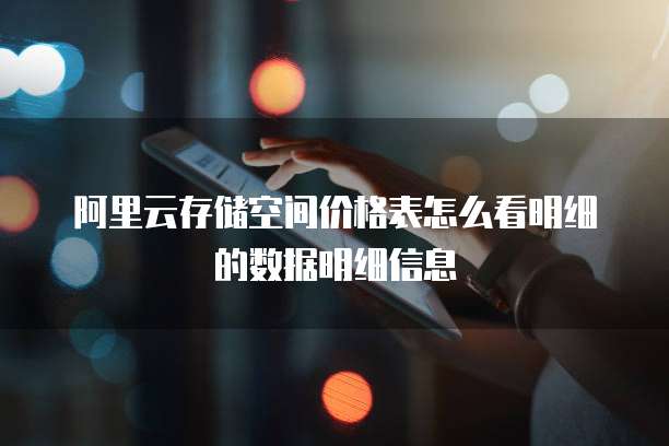 阿里云存储空间价格表怎么看明细的数据明细信息