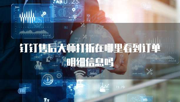 钉钉售后大师打折在哪里看到订单明细信息吗