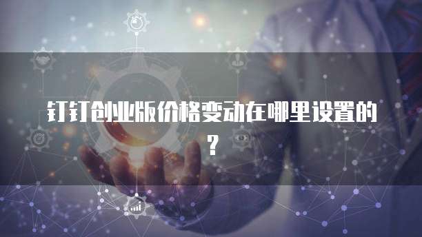 钉钉创业版价格变动在哪里设置的？