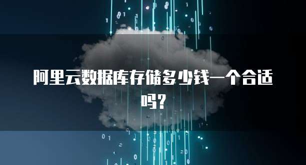 阿里云数据库存储多少钱一个合适吗?