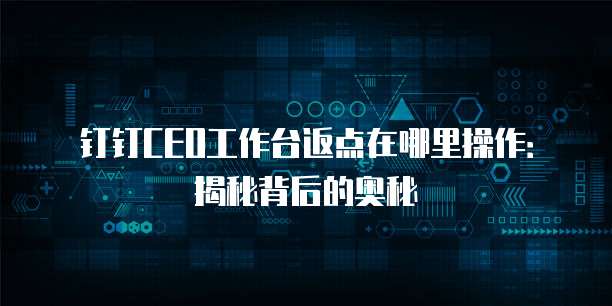 钉钉CEO工作台返点在哪里操作:揭秘背后的奥秘