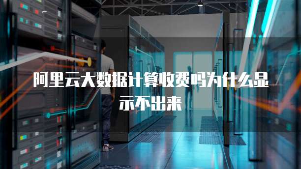 阿里云大数据计算收费吗为什么显示不出来