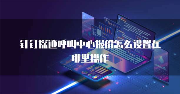 钉钉探迹呼叫中心报价怎么设置在哪里操作
