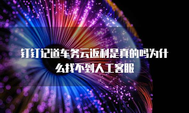 钉钉记道车务云返利是真的吗为什么找不到人工客服