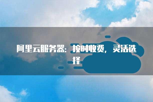 阿里云服务器:按时收费,灵活选择