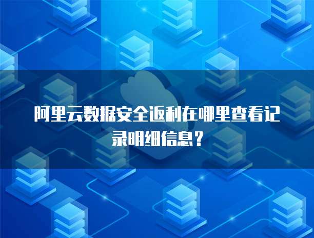 阿里云数据安全返利在哪里查看记录明细信息?