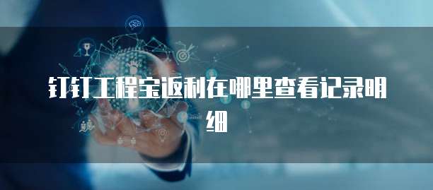 钉钉工程宝返利在哪里查看记录明细