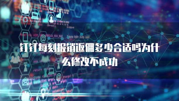 钉钉每刻报销返佣多少合适吗为什么修改不成功