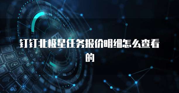 钉钉北极星任务报价明细怎么查看的