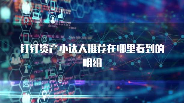 钉钉资产小达人推荐在哪里看到的明细