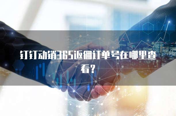 钉钉动销365返佣订单号在哪里查看?