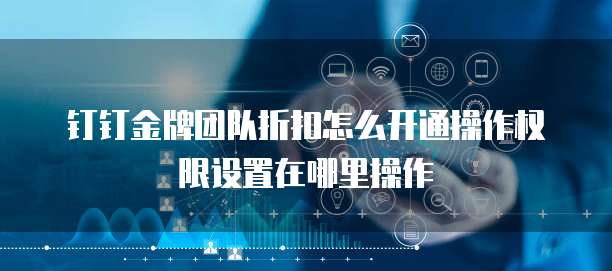 钉钉金牌团队折扣怎么开通操作权限设置在哪里操作