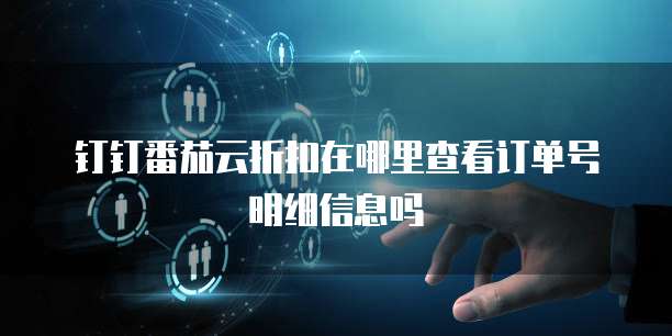 钉钉番茄云折扣在哪里查看订单号明细信息吗