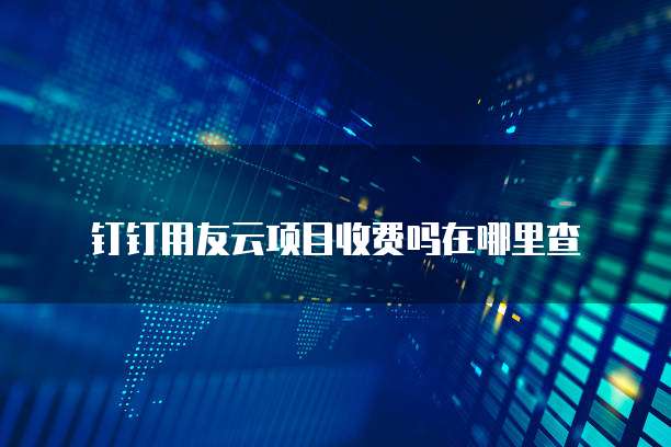 钉钉用友云项目收费吗在哪里查