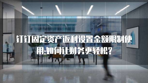 钉钉固定资产返利设置金额限制使用:如何让财务更轻松?