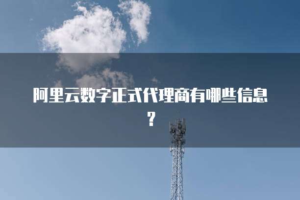 阿里云数字正式代理商有哪些信息？