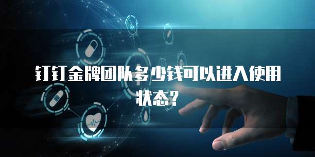 钉钉金牌团队多少钱可以进入使用状态?