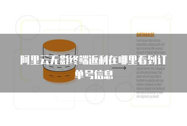 阿里云无影终端返利在哪里看到订单号信息