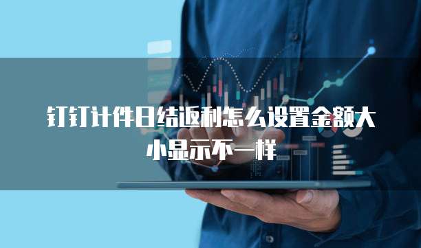 钉钉计件日结返利怎么设置金额大小显示不一样
