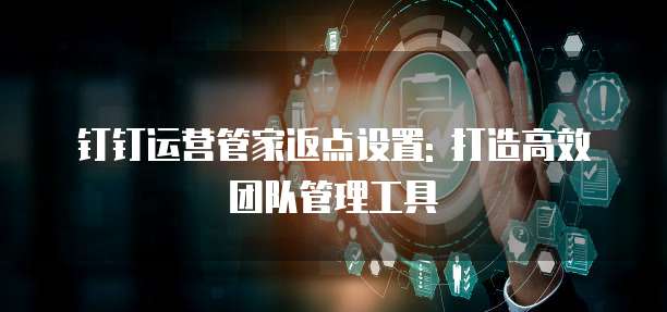 钉钉运营管家返点设置: 打造高效团队管理工具