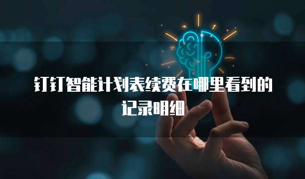 钉钉智能计划表续费在哪里看到的记录明细