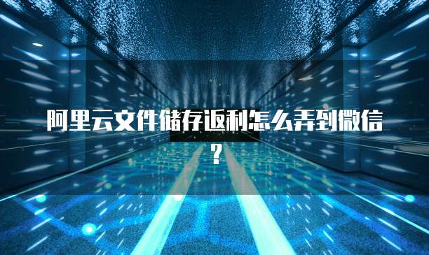 阿里云文件储存返利怎么弄到微信？