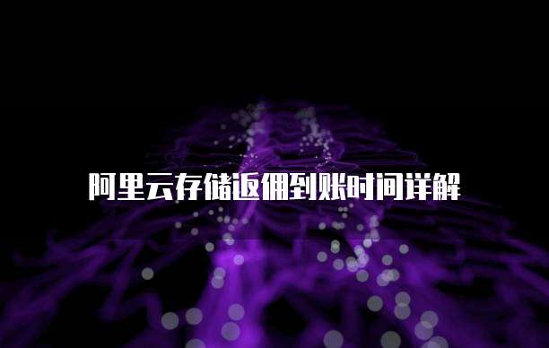 阿里云存储返佣到账时间详解