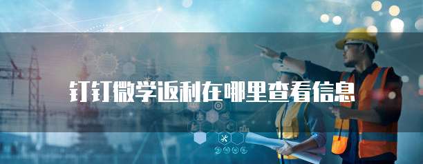 钉钉微学返利在哪里查看信息