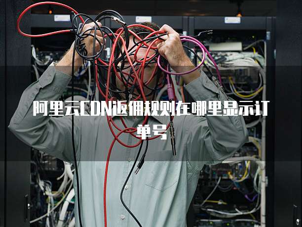 阿里云CDN返佣规则在哪里显示订单号